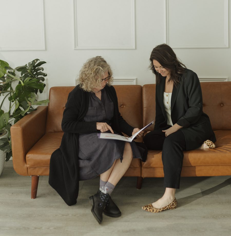 Christina listening with a client
