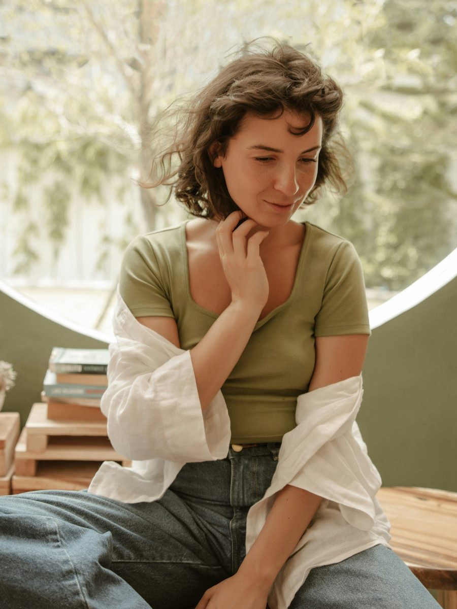 Woman in quiet reflection